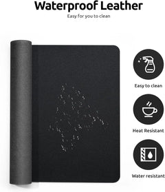 Leather Desk Pad Protector, Office Desk Mat, Large Mouse Pad, Non-Slip PU Leather Desk Blotter, Laptop Desk Pad Waterproof