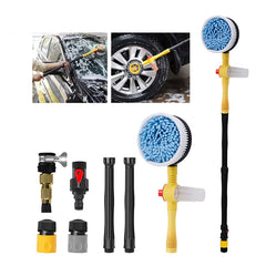 Car Rotary Wash Brush Kit 360 Degree Automatic Rotating Adjustable Dip Wash Brush High Pressure Washer for Vehicle Cleaning