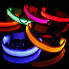 LED Adjustable Dog Collar Blinking Flashing Light Up Glow Pets Safety Waterproof - Shop Rite Pro