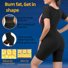 Sauna Suit For Women Weight Loss Workout Sweat Vest Waist Trainer Plus Size Shirt Gym Slimming Shapewear Full Body