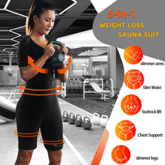 Sauna Suit For Women Weight Loss Workout Sweat Vest Waist Trainer Plus Size Shirt Gym Slimming Shapewear Full Body