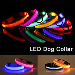 LED Adjustable Dog Collar Blinking Flashing Light Up Glow Pets Safety Waterproof - Shop Rite Pro