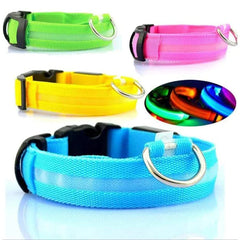 LED Adjustable Dog Collar Blinking Flashing Light Up Glow Pets Safety Waterproof - Shop Rite Pro