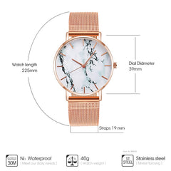 Fashion Rose Gold Mesh Band Creative Marble Female Wrist Watch Luxury Women Quartz Watches Gifts Relogio Feminino Drop Shipping - Shop Rite Pro