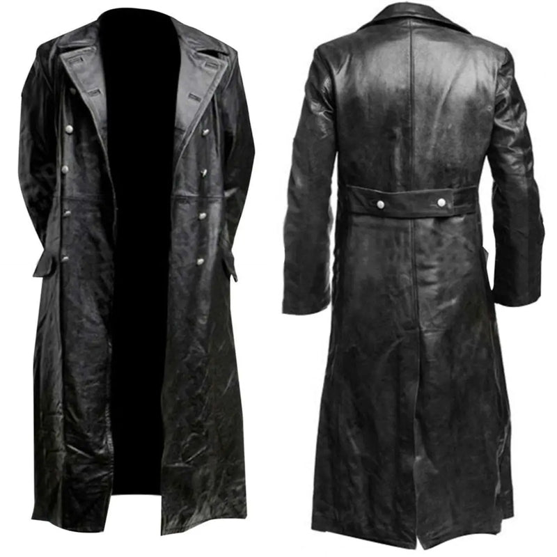 Black Leather Trench Coat - Shop Rite Pro