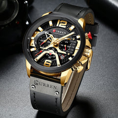 Military Leather Chronograph Wristwatch - Shop Rite Pro