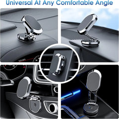 Magnetic Phone Holder for Car, Alloy Folding Mount, Universal Compatibility, 360° Rotation, for All Smartphones Holder for Car